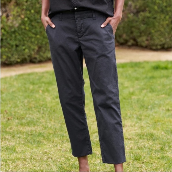 Frank & Eileen • Dark Grey Chino Wicklow Trousers Raw Hem - Picture 1 of 9